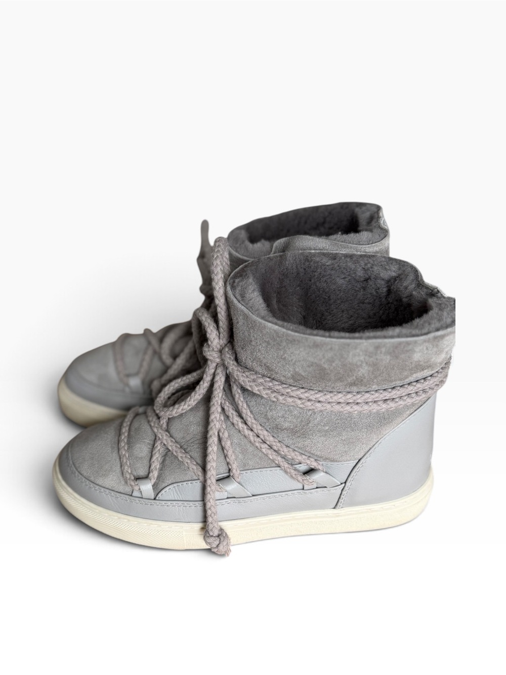INUIKII Gray Suede Fur Lined Winter Women’s Snow Boots EU 39